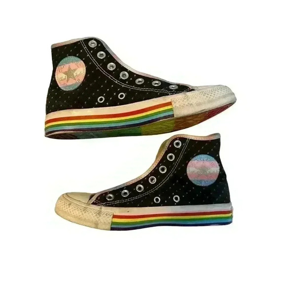 Converse Chuck Taylor All Star Hi Rainbow Pride Sneaker Love is Love M 4.5 W 6.5 - Picture 5 of 14